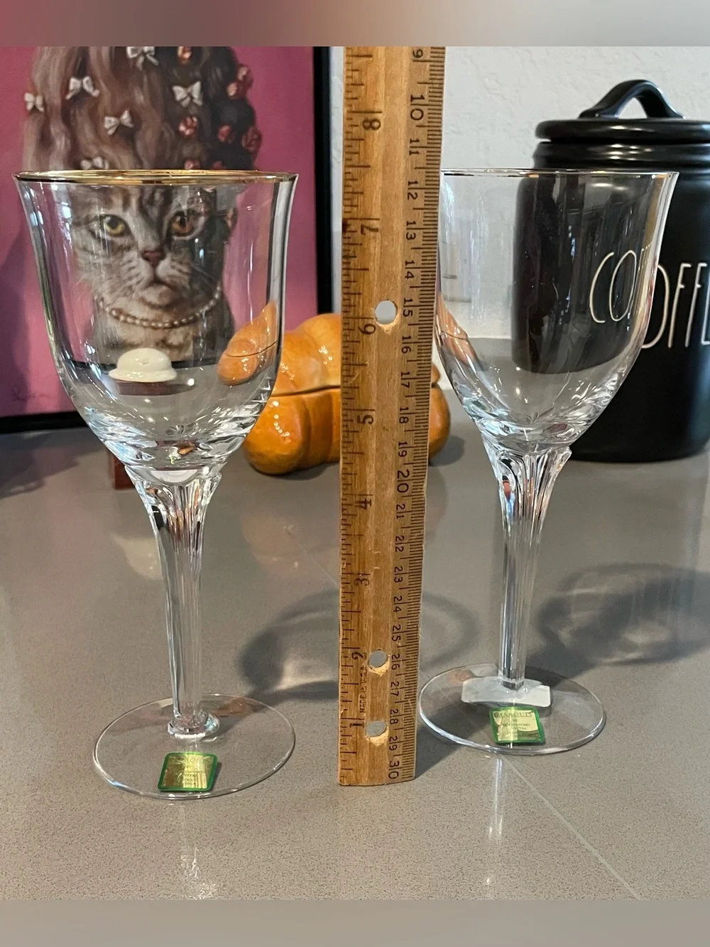 Marquis By Waterford Crystal Eternity Gold Wine Glasses, Set of 2.